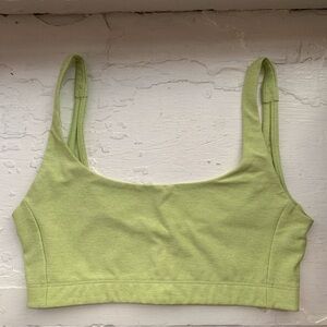 outdoor voices double time bra in lemongrass